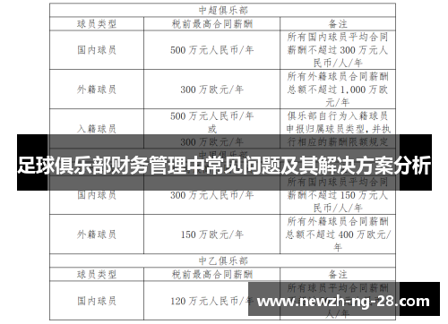 足球俱乐部财务管理中常见问题及其解决方案分析 足球俱乐部财务管理中常见问题及其解决方案分析